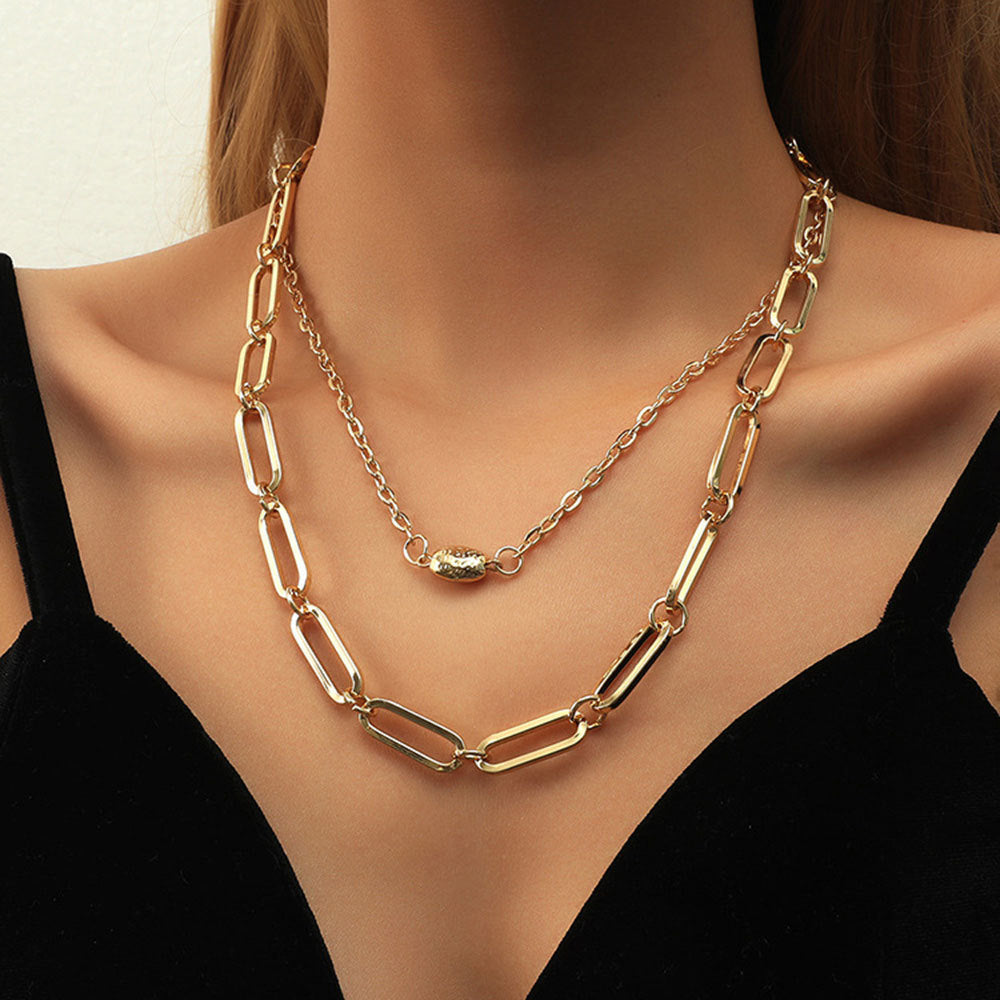 Alloy Necklace Pearl Chain Clavicle Chain