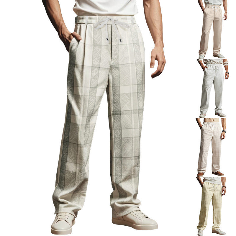 Thin Men's Loose Casual Minimalism Wide Leg Pants
