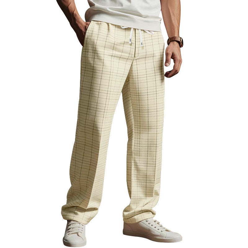 Thin Men's Loose Casual Minimalism Wide Leg Pants