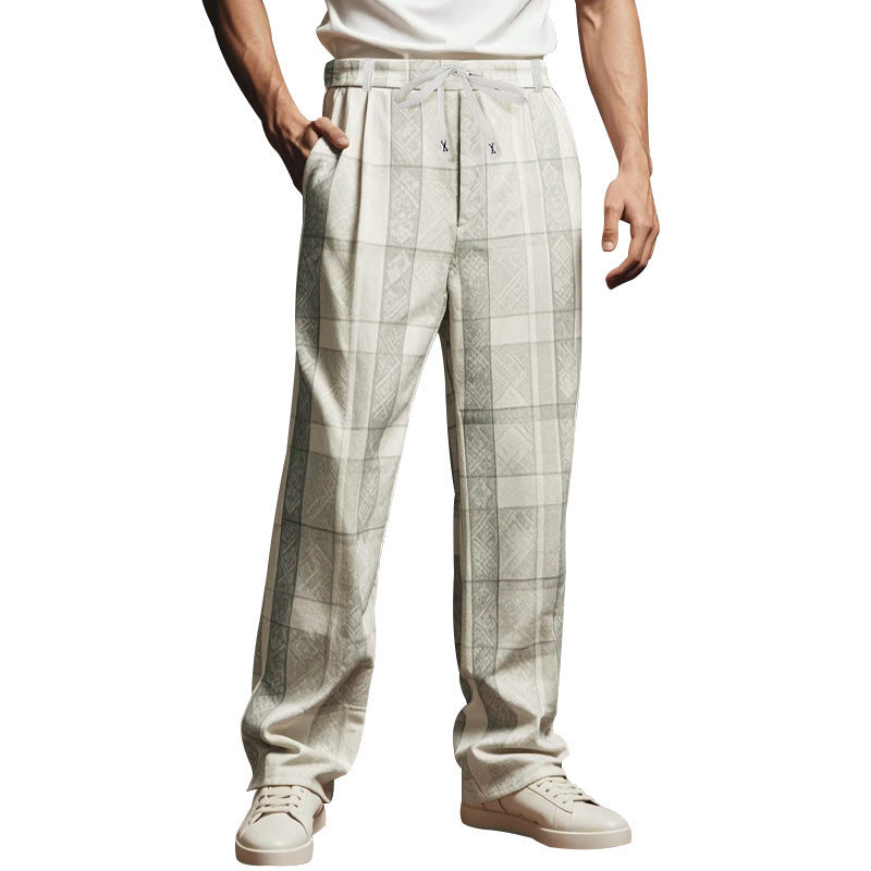 Thin Men's Loose Casual Minimalism Wide Leg Pants